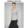 UR 2026 Women's Faux Two-Piece Slim-Fit Long Sleeve T-shirt