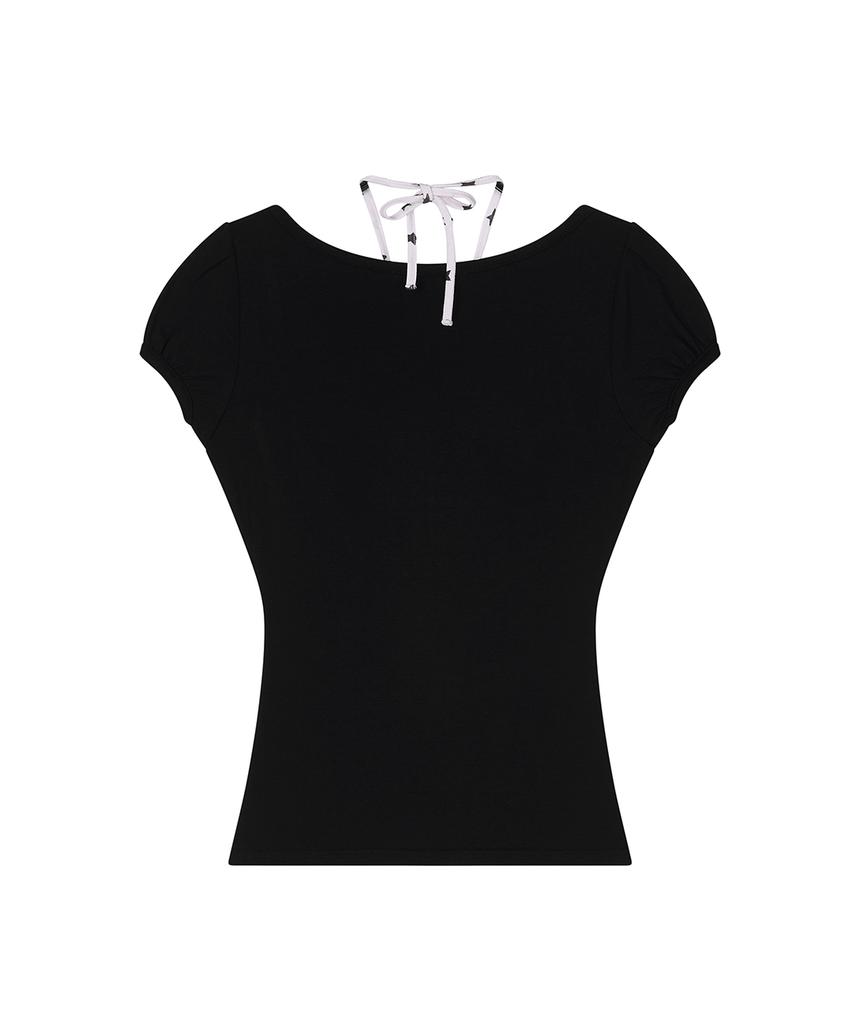 ILLIO Black Star Giselle Gathered Top