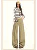 2025 Khaki Loose Straight-Leg Workwear Jeans - New American Design