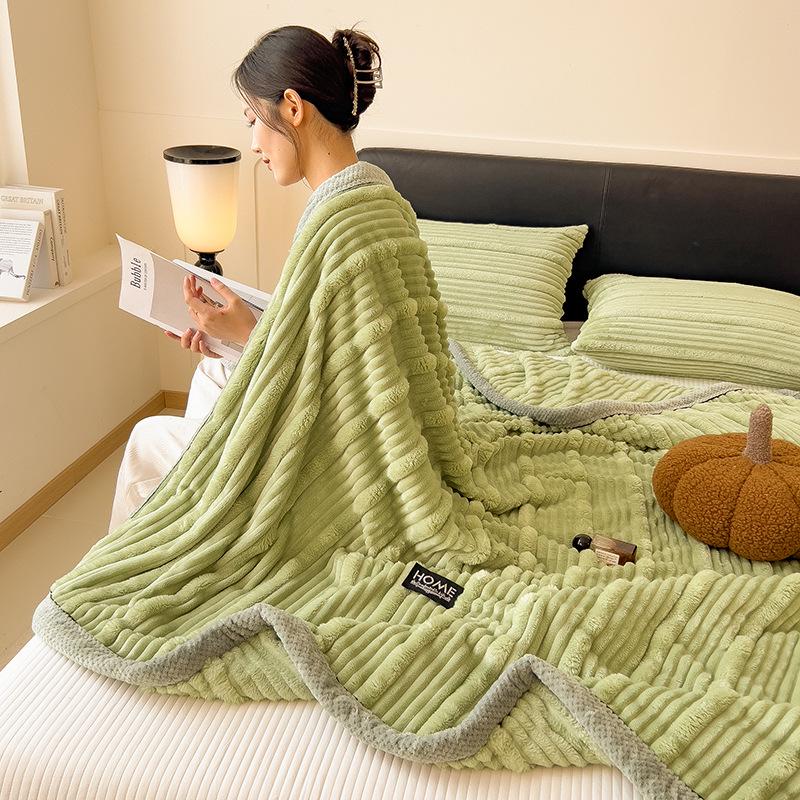 Class A Thickened Flannel & Milk Velvet Blanket - Coral Fleece Nap/AC Cover