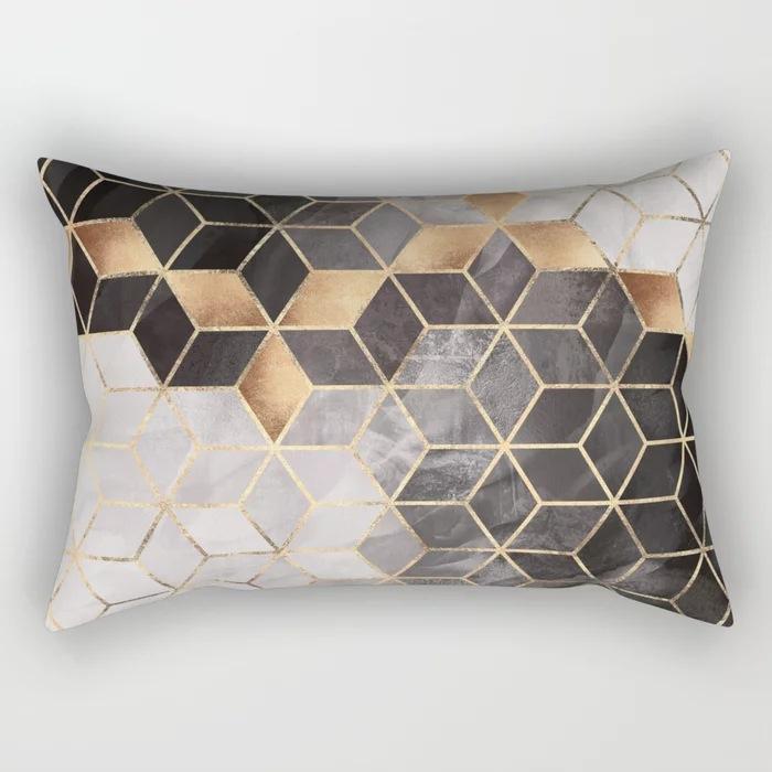 Geometric Letter Peach Leather Velvet Pillowcase Office Car Pillowcase