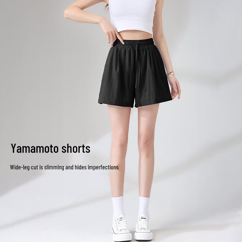 MJ STYLE Women's Ice Silk Wide-Leg Casual Shorts