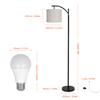 Tomshine Floor Lamp with 9W Warm Light LED Bulb Hanging Lampshade Energy Saving Bedside Arc Light
