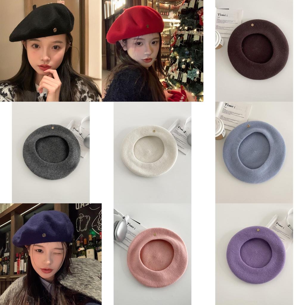 Wool Beret Hat For Women Autumn Winter Warm Fashion Casual Stylish Office Girl