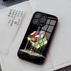 Cool Funny Rubiks Cube Phone Case For IPhone 17 Air 16 E Pro Max 15 14 13 Mini 12 Pro 11 Max Plus Black Glass Cover