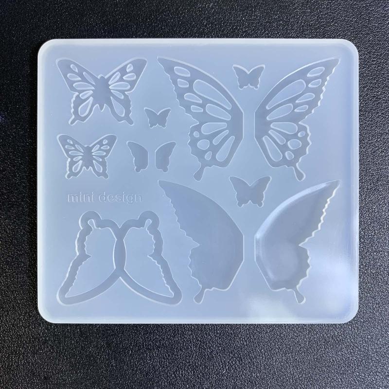 Geometry Filler Various Styles Butterfly-shape Parts Silicone Mold Woman Keychain Decorative Pendant Mold for DIY Crafts