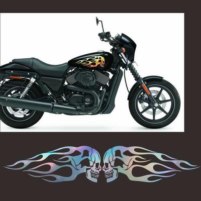 Totenkopf Flammen Tankaufkleber Für Motorrad