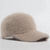 Knitted Faux Rabbit Fur Baseball Cap Women Fashion Autumn Winter Warm Hat For Ladies Female Casual Caps Woman Adjustable New