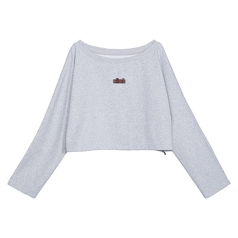 

Tuogu Women s Spring Color Block One-Shoulder Long-Sleeve T-shirt Small хизер серый