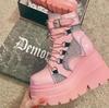 Women's 2022 Pink Wedge Heel Martin Boots with Thick Sole - Plus Size, European & American Fashion Short Boots