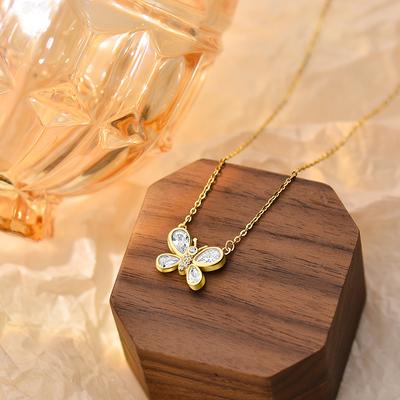 Sweet Butterfly Necklace Women's Versatile Fairy Style Simple Collar Chain Advanced Design Sense New Temperament
