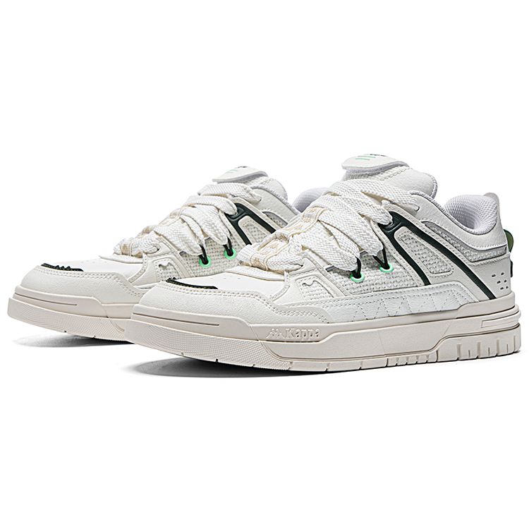 Kappa Slip-Resistant Durable Lightweight Breathable Low-Top Skate Shoes Unisex Sneakers White K0DU5CC17CJ-012