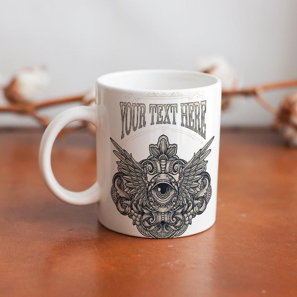 11 oz weiße Kaffeetasse mit glänzend bedruckten Seiten, bequemem Griff und langlebigem Gefühl, perfekt für tägliche warme Getränke