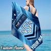 Custom Name NSW Blues Beach Towel - Soft, Ultra-Absorbent Microfiber, Lightweight, Perfect for Beach, Parties, Travel, Camping