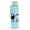 1PC Simple Line Sheep Group Graphic,750ml Color Plastic Sports Water Bottle,Leakproof Flip Straw Lid,Suitable for Sports Office Home Use