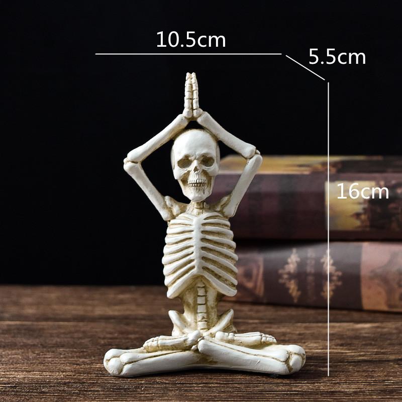 Pryskyřičné řemeslné ozdoby Jógová lebka Postavička lebky Pryskyřičné řemeslné výrobky lebky Kostra Lidské tělo Domácí dekorační doplňky