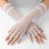 Stretch Fingerless Gloves Half Finger Girl's Long Gloves Arm Warmer Gloves  Nightclub Party