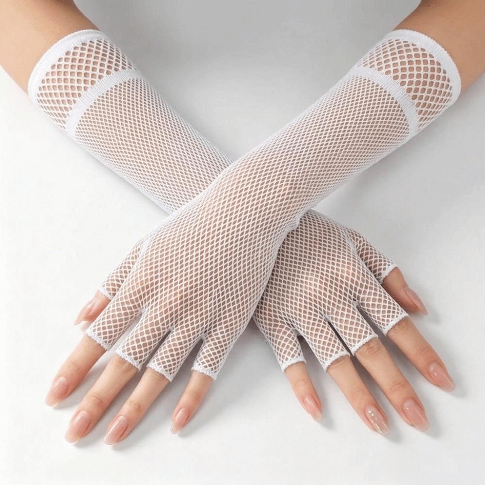 Stretch Fingerless Gloves Half Finger Girl's Long Gloves Arm Warmer Gloves Nightclub Party