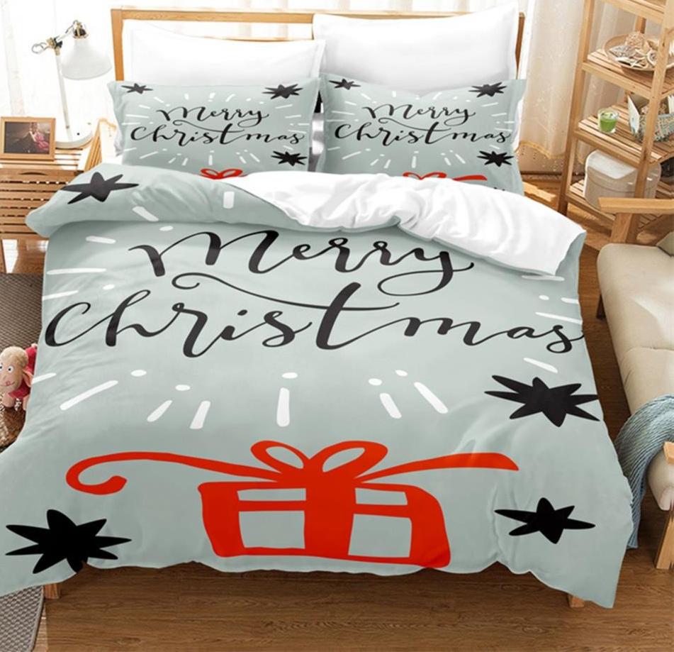 3D Digital Printed Duvet Cover Queen King Size Creative Christmas Bedding Set Fashion Design 3 Piece Set With 2 Pillowcases