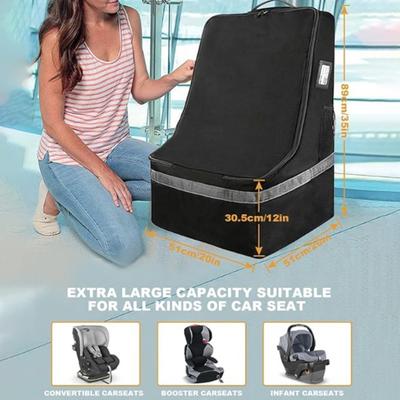 Infant Car Seat Travel Bag with Padded Straps Adjustable Design Large Capacity Water-Resistant Carrier Bag
