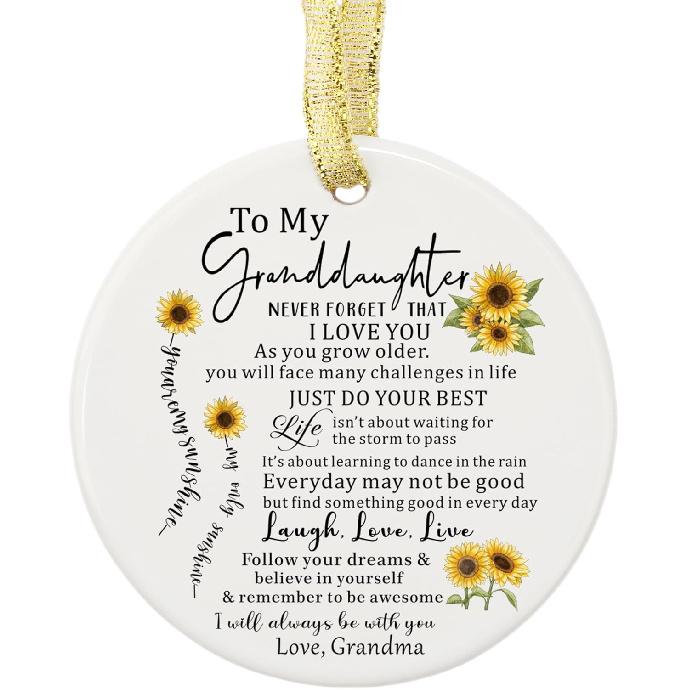 to My Granddaughter Gifts from Grandma - Ceramic Ornament - Granddaughter from Grandma, Birthday, Mother's Day, Graduation Gift