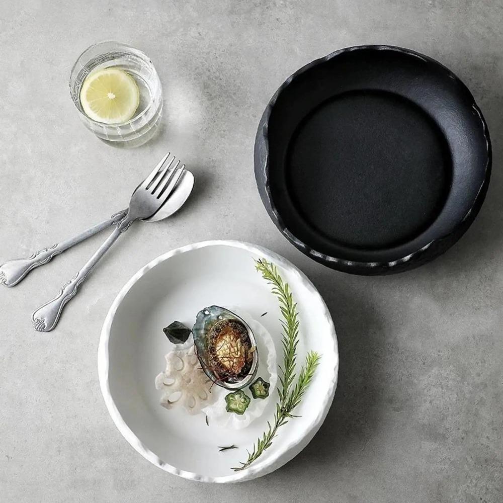 Matte Finish Dessert Bowl Irregular Shape Open Cold Dishes Plate Molecular Cuisine