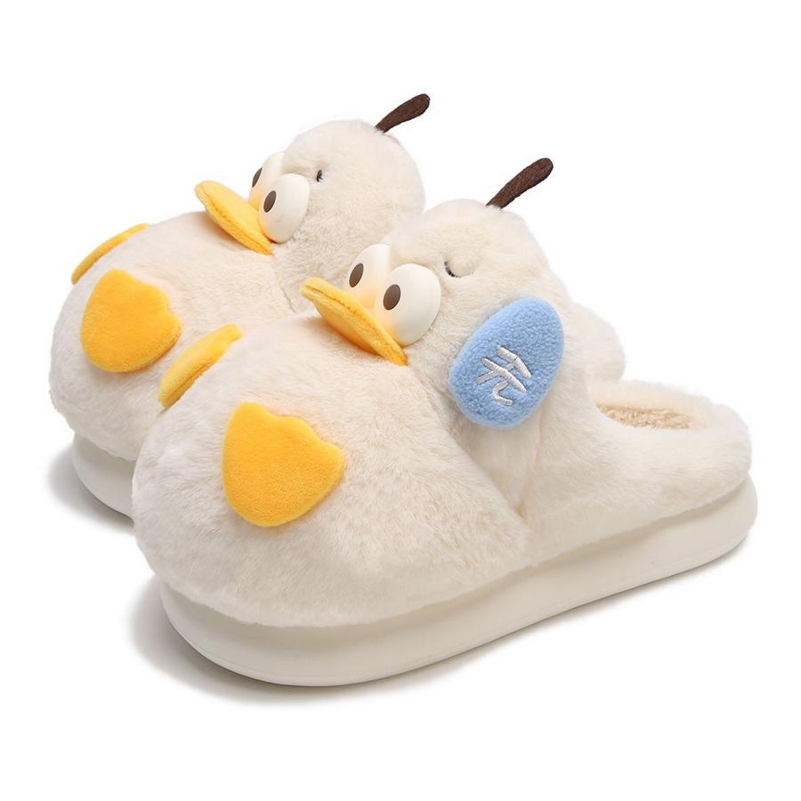 

Новые очаровательные тапочки-облачка с уточкой для женщин, пушистые, удобные, домашние, без задника, легко надеваются, женские, большие тапочки 45, обувь для пары 36-37 белый