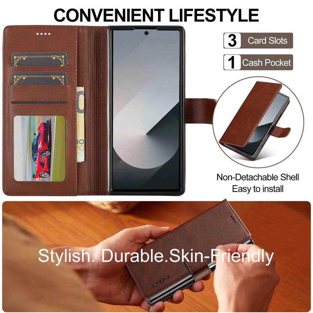 Purse Flip Leather Case for Samsung Galaxy Z Fold 8 Ultra 7 6 5 4 3 Flip Card Pocket Wallet Folding Cover Book Bag Coque