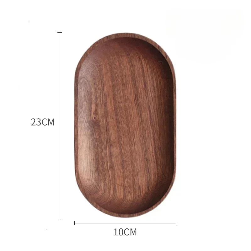 Japanese Rectangular Dinner Plate Walnut Wooden Tray Ins Wind Small Wooden Plate