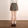 Ledian Vintage School Style Plaid A-Line Mini Skirt