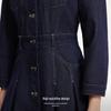 Veromoda Damen einreihiges Jeanskleid mit Puffärmeln