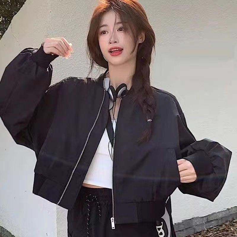 Women's Retro Short Jacket Early Spring Loose Slimming Casual Versatile Baseball Jacket