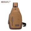 European & American Men's Washed Canvas Single Shoulder Crossbody Chest Bag - Fashionable, Casual, Outdoor Sports & Cycling Accessory
