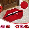 Sexy Red Lips Fun Carpet Valentine's Day Imitation Cashmere Absorbent Bathroom Floor Mat Home Entrance Foot Mat 1pc