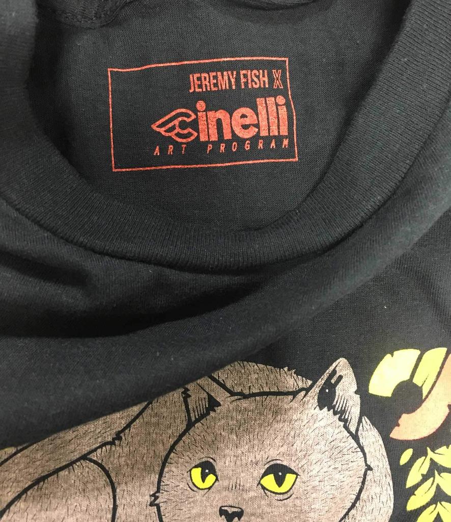 Cinelli CAT HAT Cycling Road CJFTSNL Mr. Tee, Black, Large, T-Shirt, Bike,