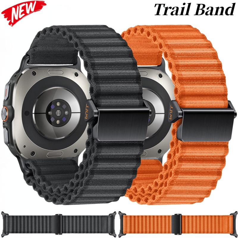 Original Trail-Armband für Samsung Galaxy Watch Ultra 47mm Offroad-Nylon-Geflochtenes Schlaufenarmband Gürtel Galaxy Watch 8 Ultra Armband