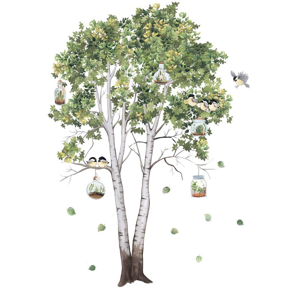 Multicolor Green Tree Wall Sticker Tree Grass Big Size Wall Art Self-adhesive Waterproof Wall Decals Kindergarden Ornament