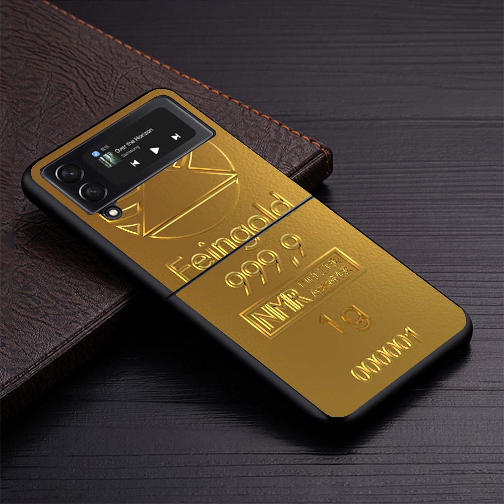 

Fine Gold Pattern Printing Phone Case For Samsung Galaxy Z Flip3 Flip4 Flip5 Flip6 Flip7 For Z Flip 7 6 5 4 3 5G Hard Folding Co Samsung Z Flip 6