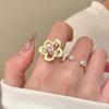 Y2K Colorful Drip Oil Flower Rings for Women Sweet Cute Geometric Block Zircon Rings Fashion Aesthetic Jewelry Gifts Wholesale