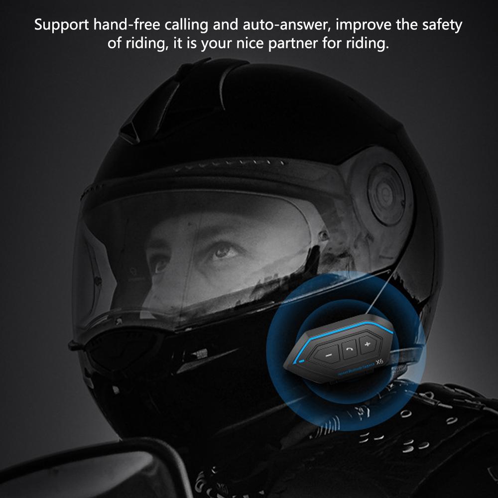 Motorcycle Helmet Headset BT5.0 Waterproof Helmet Intercom Headphone Noise Reduction Support Hands Free Calling Auto