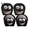 Breathable Elastic Headrest Sleeves 4 Pcs Halloween Car Covers, Creepy Ghost Face Seat Polyester Accessories Protector, Universal Auto Decor
