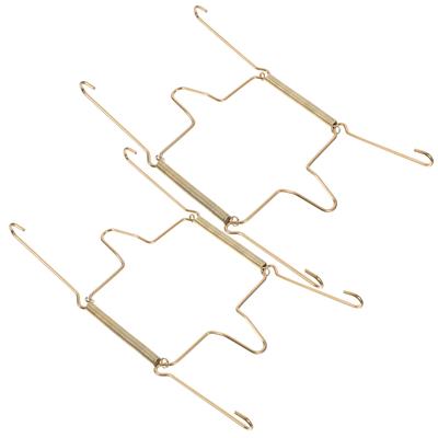 2 pièces Porte-assiettes à ressort en forme de U en acier inoxydable Crochets muraux invisibles Présentoir d'assiettes de cuisine Accrochage mural Robuste