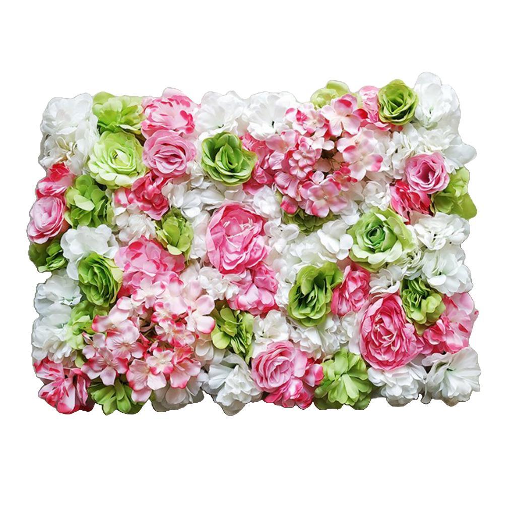 Artificial Silk Rose Flower Wall Christmas Fake Flower Panel for Wedding Party
