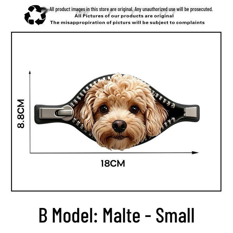 Reflective Dog Car Decal - Fun Animal Sticker Small [18cm]