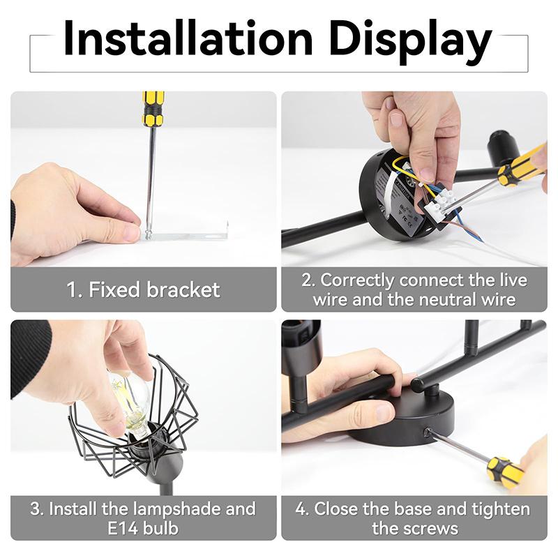 4-head Chandelier E14 Socket Track Light Dining Room LED Ceiling Pendant Lamp for Living Room Kitchen Hallway Spot Led Lighting