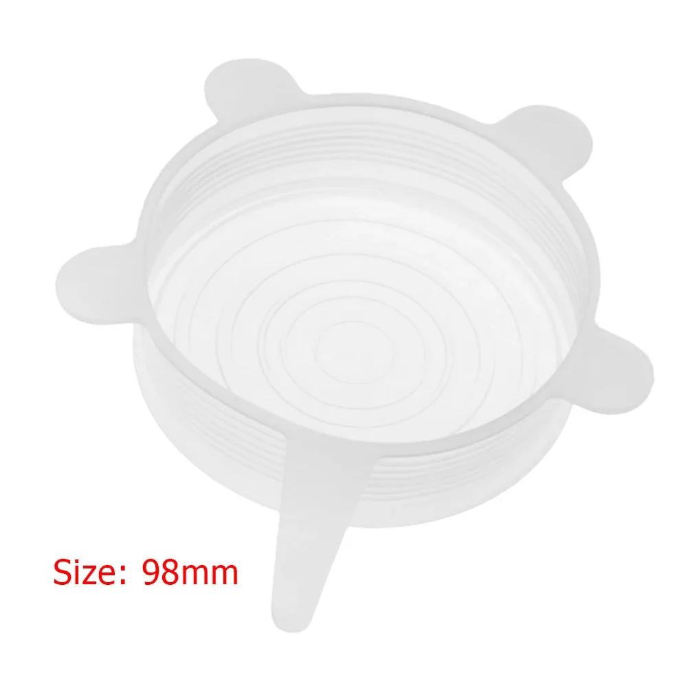 1-5Pcs Stretch Silicone Lids Heat Resistant Reusable Food Wrap Bowl Pot Pan Cover Universal Cookware Lid Kitchen Refrigerator