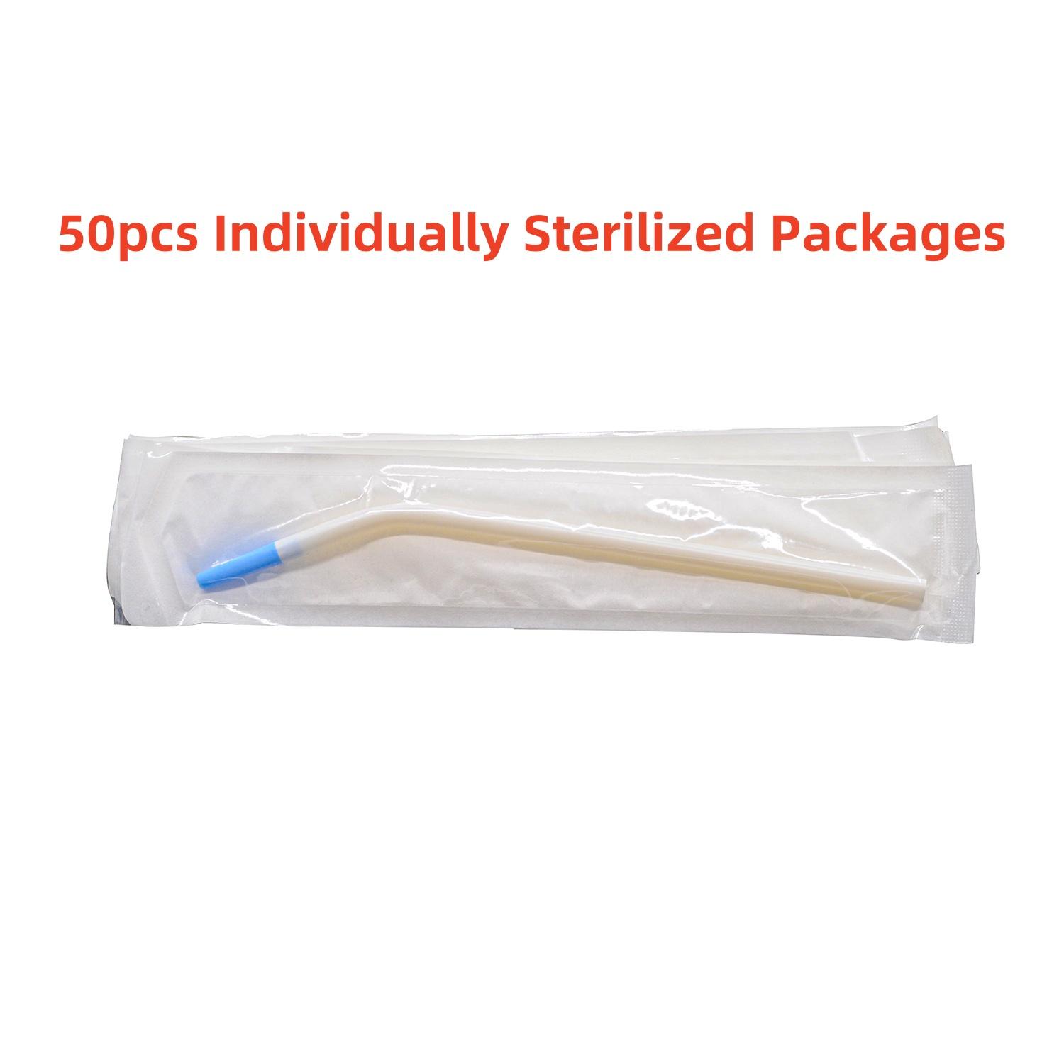 

50Pcs/100Pcs Dental Suction Tips 21Cm Extended Disposable Saliva Ejectors Smooth Burr-Free Edge Individually Packed