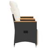 Garden Sofa 2 Seater Adjustable with Table Black Poly Rattan