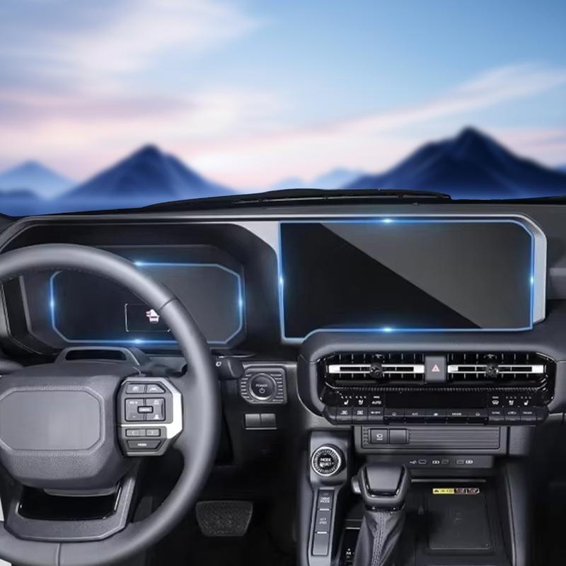 For Toyota Land Cruiser Prado 2024 2025 Navigation Instrument Screen Protector HD Tempered Glass Film with Foam Box Packaging.