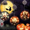 Easy Install Holiday Lighting Halloween Window Decor Light, Battery Powered Ghost Pumpkin Fairy Light String Lantern for Party, Spooky Hanging